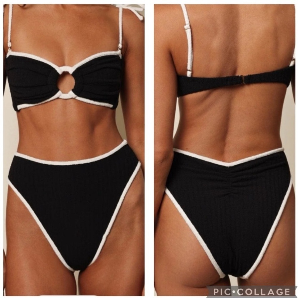 New! Montce x Olivia Culpo Paula binded bikini bottom black 3742